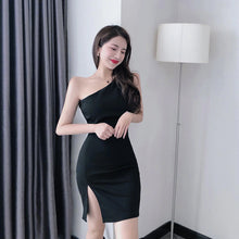 Sexy One Shoulder Slim Black Dress