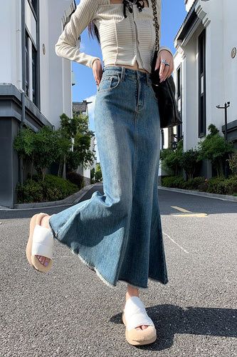 Cute Mermaid Style Long Skirts Jeans