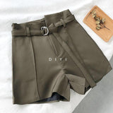 High Waist Wide Leg Shorts With Belt