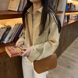 Long Sleeve Loose Turn Down Collar Retro Shirt