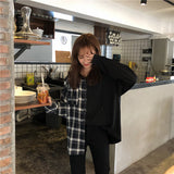 Long Sleeve Shirts Plaid Hooded Style