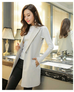 Elegant Sleeveless Long Vest Blazer Coat