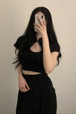 Retro Chinese Style Sexy Cropped Shirt