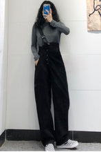 Wide Leg One Shoulder Black Jumpsuits