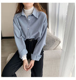 Loose Turn Down Collar Casual Blouse Shirts
