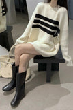 Loose Striped Long Knitted Sweater