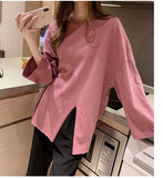 Long Sleeve Loose Split Design Shirts