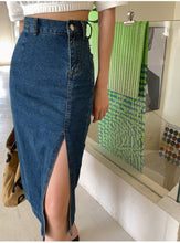 High Waist Long Split Denim Jeans Skirts