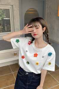 3D Flowers Pattern Casual Lovely Shirt