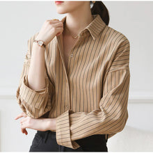 Trendy Loose Striped Office Blouse Shirt