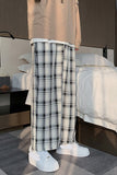 Loose Casual Plaid Men Pants