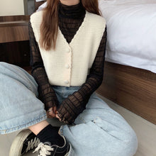 Simple V-Neck Sleeveless Knitted Sweater
