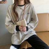 Retro Striped Long Sleeve Casual Sweatshirt