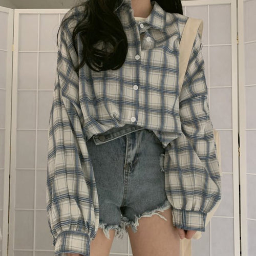 Vintage Oversized Plaid Shirt