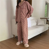 Hearts Full Printed 2Pcs Pajamas Set