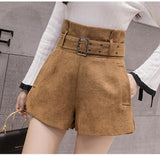 Elegant A-Line Wide Leg Belted Shorts