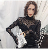 Sexy Lace Collar Moon Printed Long Sleeve Shirt