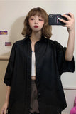 Loose Short Sleeve Basic Colors Shirt
