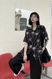 Heart Printed Pattern Hip Hop Gothic Blouse Shirt
