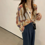 Painting Tie Dye Printed Blouse Shirt