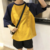 Loose Pocket Letter Raglan Sleeve Shirt