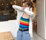 Rainbow Striped Sexy Skinny Camisole Tank Top
