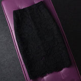 Vintage Lace Flower Long Pencil Skirt