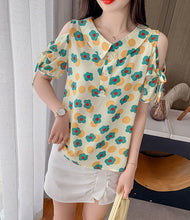 Cute Daisy Pattern Off Shoulder Blouse Shirt