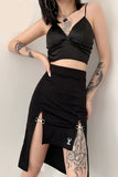 High Waist Skinny Sexy Hollow Out Knee Length Skirt