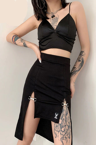 High Waist Skinny Sexy Hollow Out Knee Length Skirt