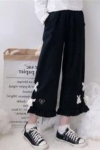 High Waist Cartoon Bunny Cute Wide Leg Pants