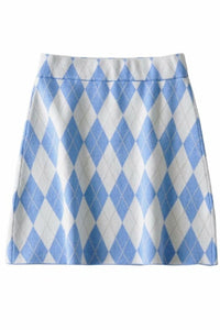 Argyle Pattern Casual Mini Skirt