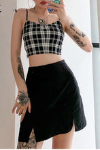 Two Piece Black Turtleneck With Plaid Camisole