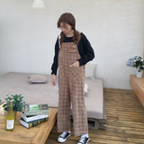 Jumpsuits Corduroy Plaid 