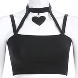 Heart Pendant Halter Tank Top