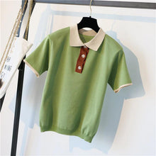 Polo Collar Buttons Knitted Shirt