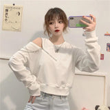 Shoulder Zipper O-Neck Shirt