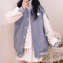 Loose Cute Colors Baseball Sweater Jacket