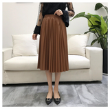 High Waist Elastic Pleated Skirt