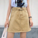 High Waist Skirt A-Line With Belt