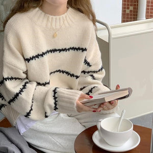 Loose Thick Striped Casual Sweater