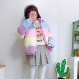 Oversized Rainbow Coat Parkas 