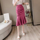 High Waist Mermaid Drawstring Ruffles Skirts