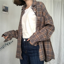 Loose Plaid Preppy Style Shirt