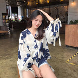 Flower Elegant Lantren Sleeve Blouse Shirt