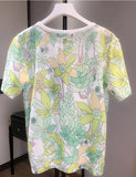Flower Printed Knitted O-Neck Shirt