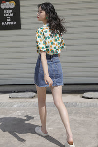 Colorful Cute Daisy Pattern Blouse Shirt