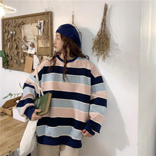 Long Sleeve Striped Loose O-Neck Sweater