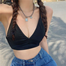 Sexy Lace up Backless Camis Crop Tops