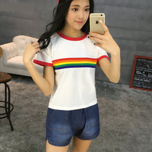 Rainbow Stripe Ringer Shirt